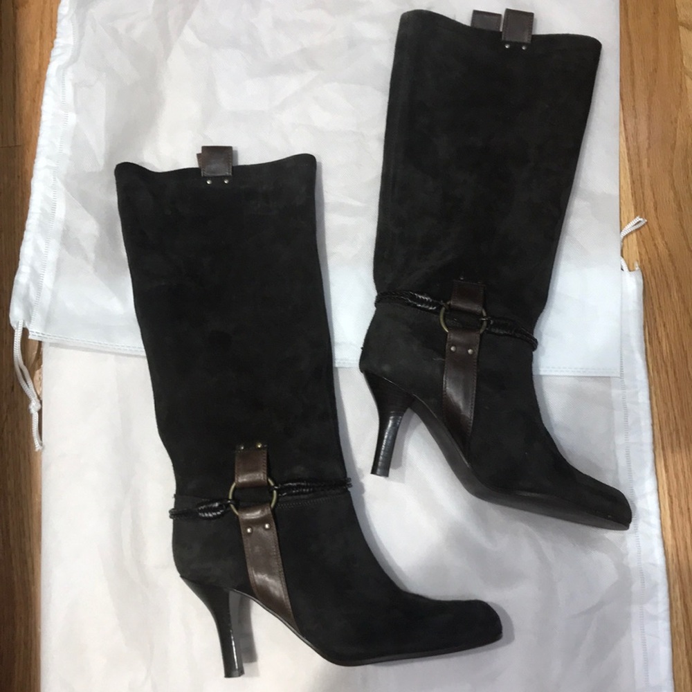 Beautiful Suede boots by Italian Designer-Minelli.